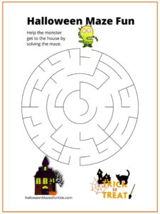 Green Monster Halloween Maze for Kids