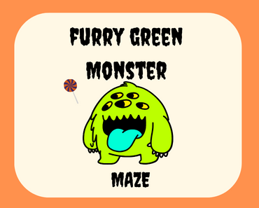 Green Furry Monster Halloween Maze