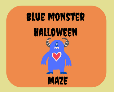 Blue Monster Halloween Maze for Kids