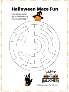 Happy Pumpkin Halloween Maze for Kids