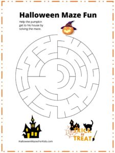 Pumpkin Halloween Maze for Kids